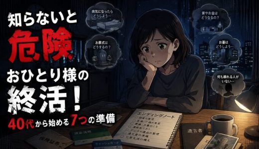 【知らないと危険】40代おひとり様の終活！独身が今すぐ備えるべき「老後のリアルなリスク」と7つの実践準備